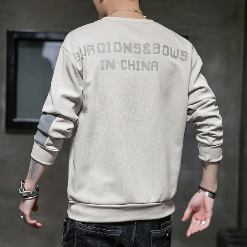 Herren Minimalistisches Rundhals-Sweatshirt aus Baumwollmix mit Relaxed‑Fit und Rippbündchen Nord Taschen