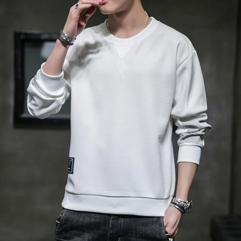 Herren Minimalistisches Rundhals-Sweatshirt aus Baumwollmix mit Relaxed‑Fit und Rippbündchen Nord Taschen