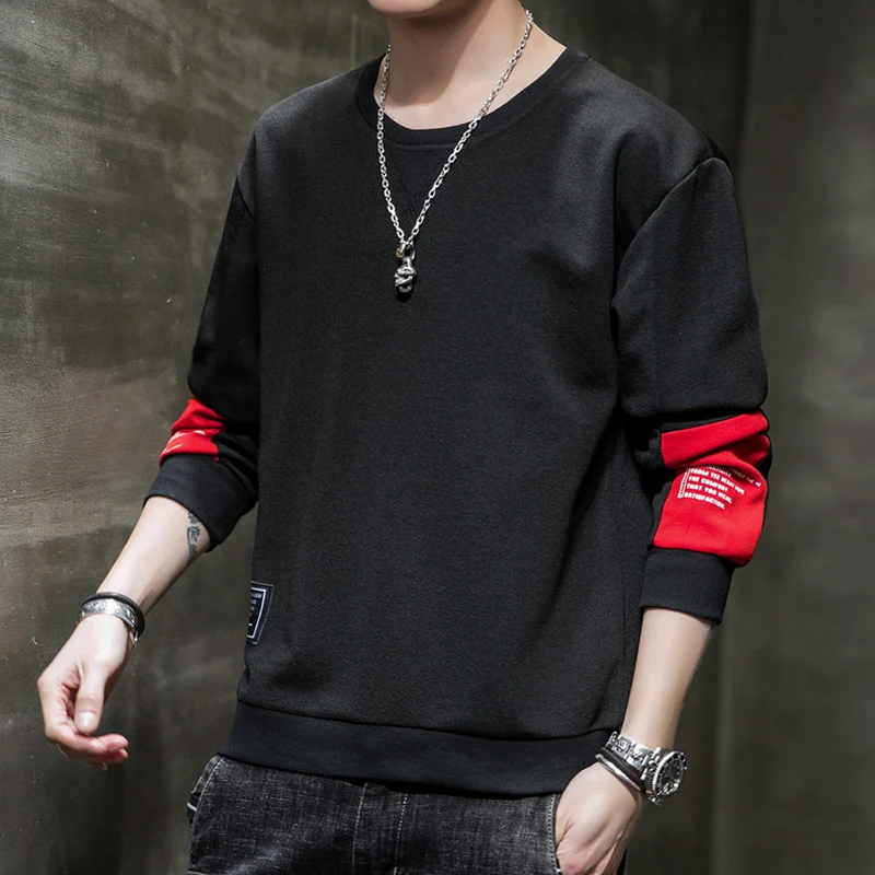 Herren Minimalistisches Rundhals-Sweatshirt aus Baumwollmix mit Relaxed‑Fit und Rippbündchen Nord Taschen
