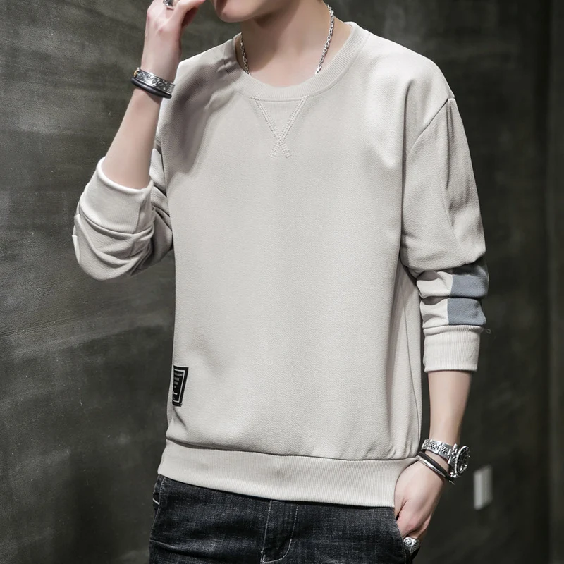 Herren Minimalistisches Rundhals-Sweatshirt aus Baumwollmix mit Relaxed‑Fit und Rippbündchen Nord Taschen