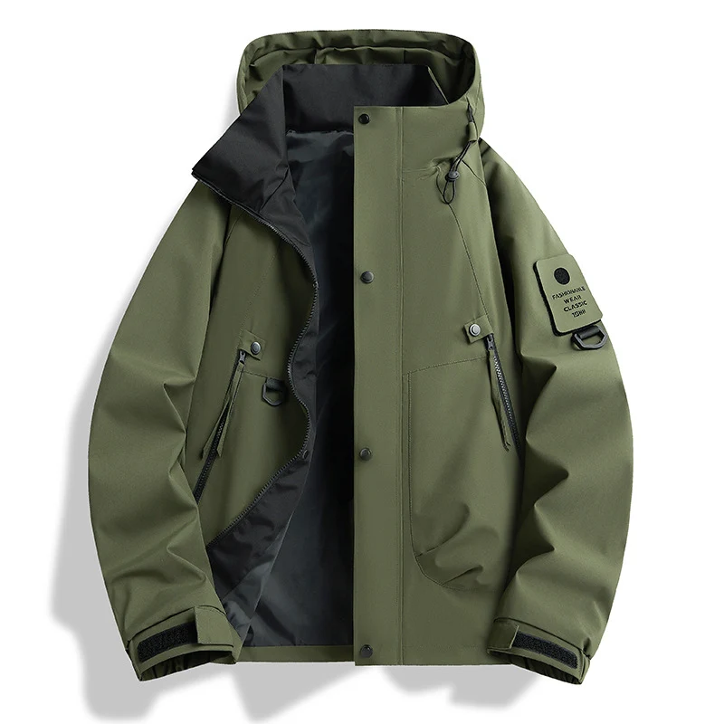 Herren minimalistischer Wetterschutz-Parka mit Kontrast-Innenfutter und Utility-Details Nord Taschen