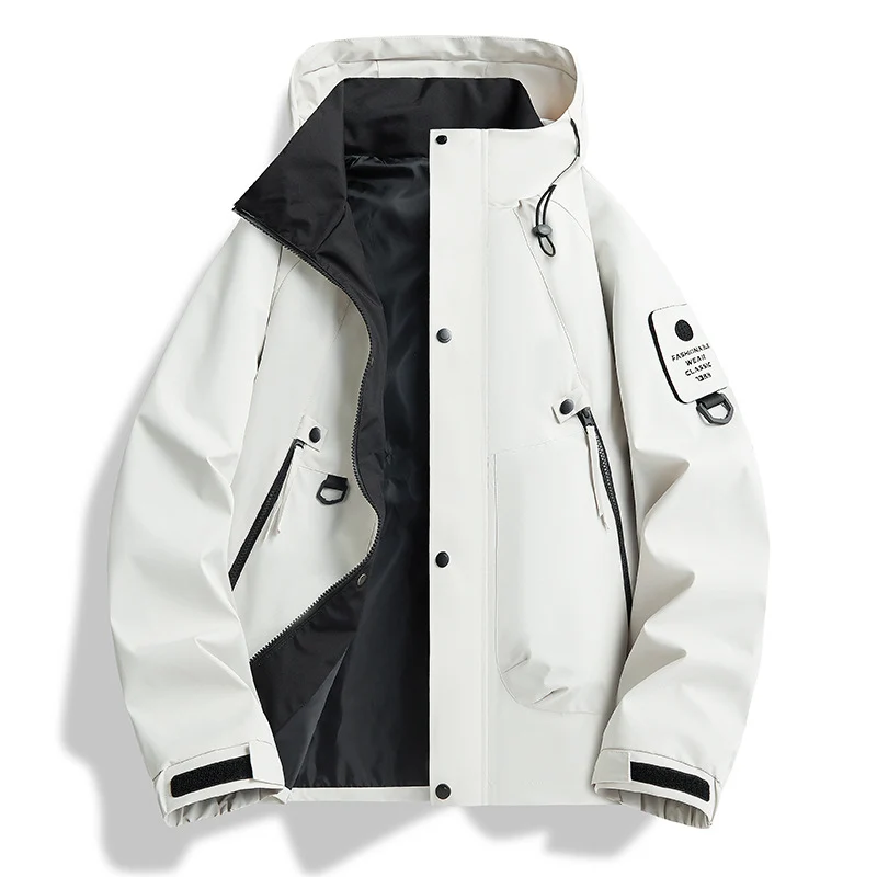 Herren minimalistischer Wetterschutz-Parka mit Kontrast-Innenfutter und Utility-Details Nord Taschen