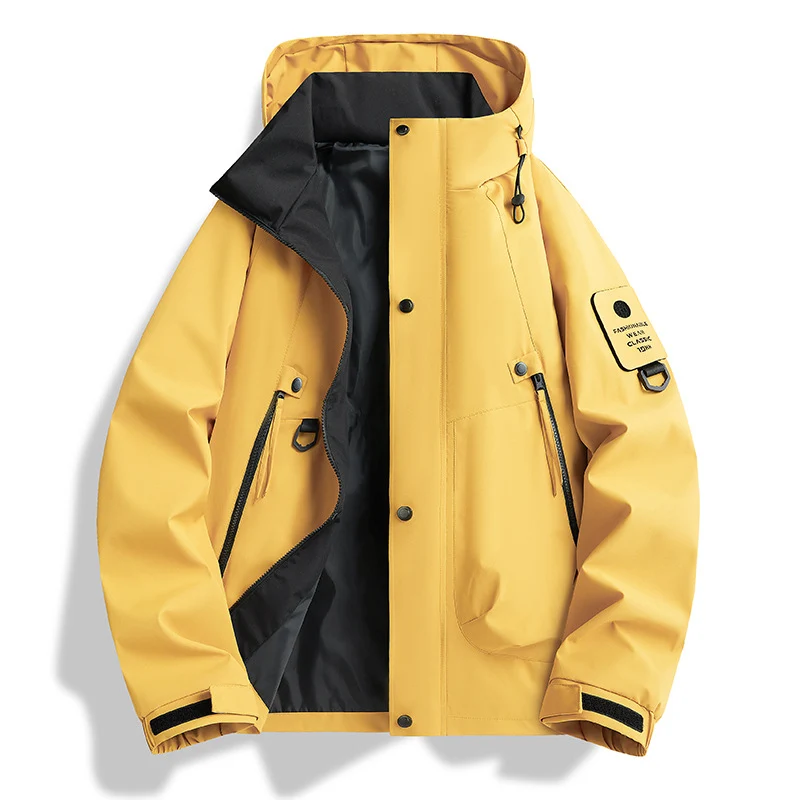 Herren minimalistischer Wetterschutz-Parka mit Kontrast-Innenfutter und Utility-Details Nord Taschen