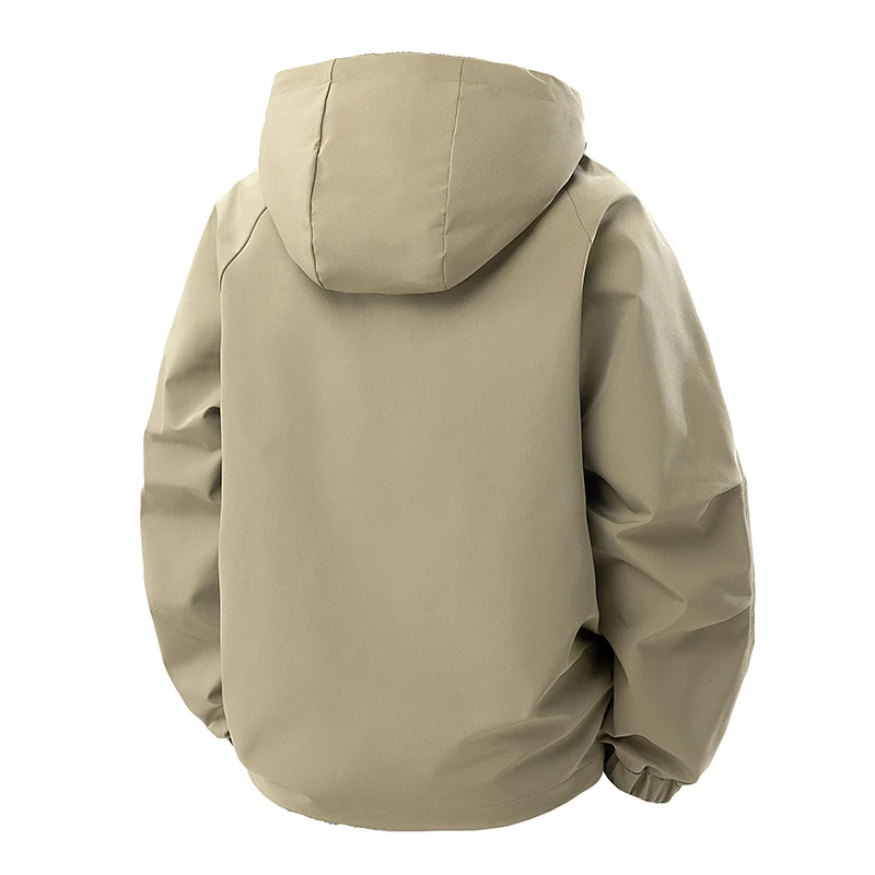 Herren Minimalistischer Tech-Softshell-Parka mit Kapuze, verdecktem Reißverschluss und Cargo-Brusttaschen Nord Taschen