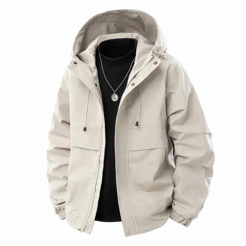 Herren Minimalistischer Tech-Softshell-Parka mit Kapuze, verdecktem Reißverschluss und Cargo-Brusttaschen Nord Taschen