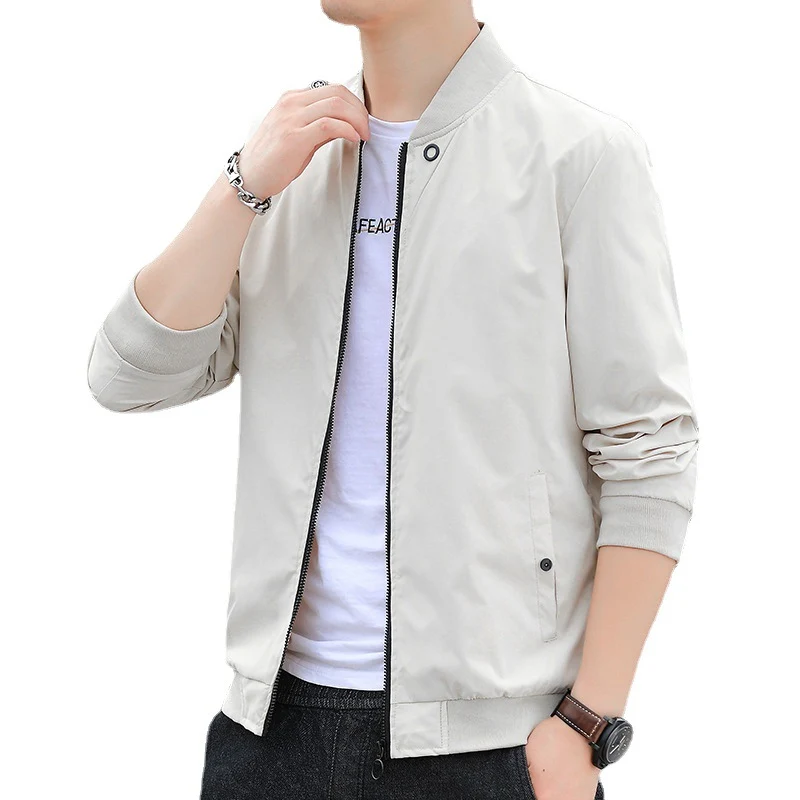Herren Minimalistischer Nylon-Bomber mit verdecktem Zwei-Wege-Reißverschluss und Rippkragen Nord Taschen