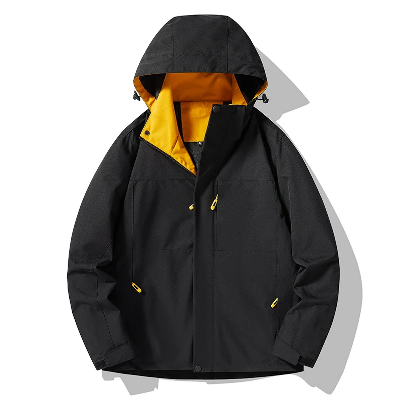 Herren Minimalistische technische Kapuzen-Softshelljacke mit mattem Finish und verdeckten Reißverschlüssen Nord Taschen