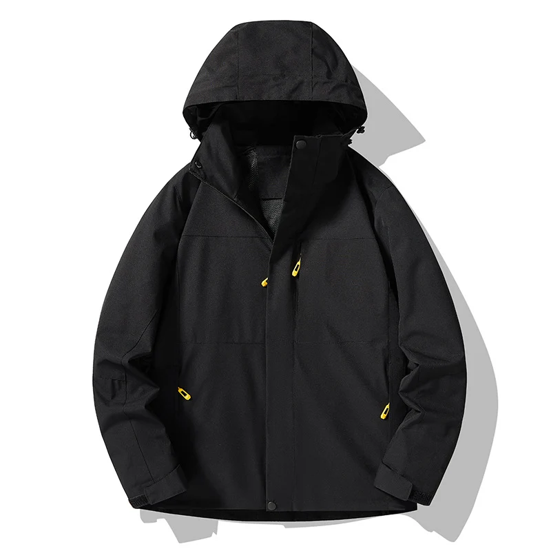 Herren Minimalistische technische Kapuzen-Softshelljacke mit mattem Finish und verdeckten Reißverschlüssen Nord Taschen