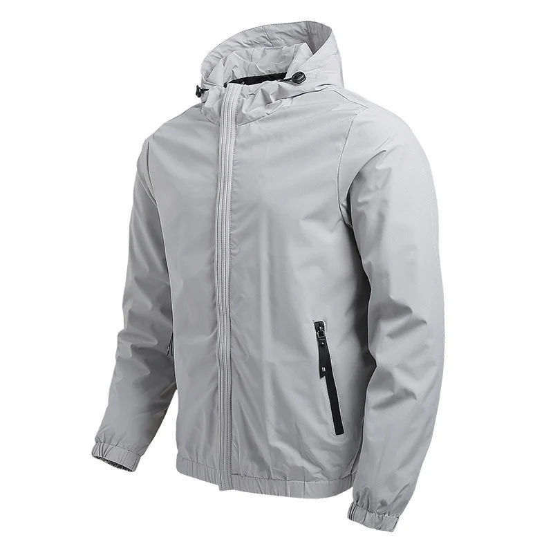 Herren Minimalistische Outdoor-Kapuzenjacke mit Meshfutter, elastischen Bündchen und wasserabweisender Oberfläche Nord Taschen