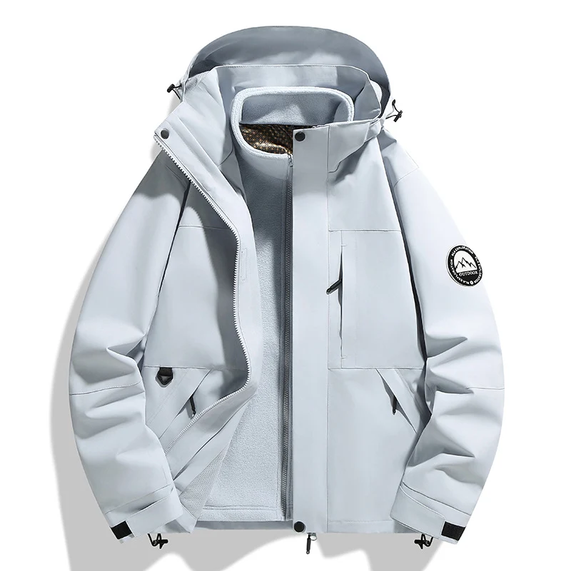 Damen zweilagige Softshell-Outdoorjacke mit herausnehmbarer Fleece-Innenjacke und Kapuze Nord Taschen