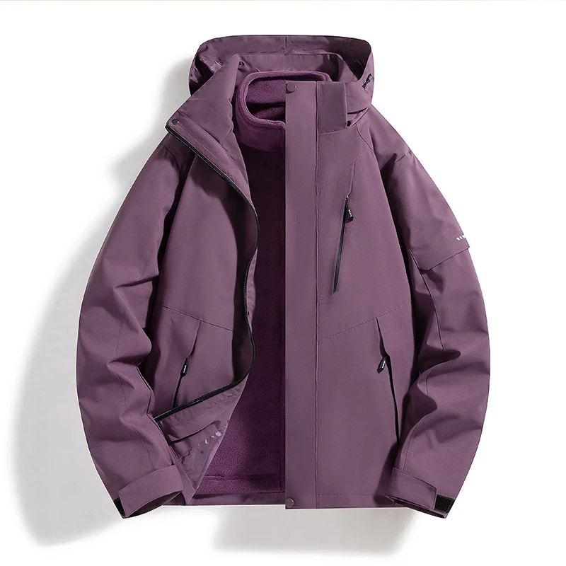 Damen wetterfeste Softshell-Skijacke mit Fleece-Innenfutter und Kapuze Nord Taschen