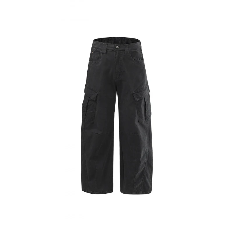 Damen Weite High Waist Cargo Culotte aus Baumwolltwill mit Mehrfachtaschen Nord Taschen