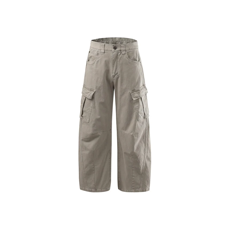 Damen Weite High Waist Cargo Culotte aus Baumwolltwill mit Mehrfachtaschen Nord Taschen