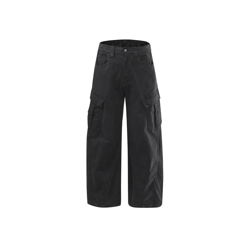 Damen Weite High Waist Cargo Culotte aus Baumwolltwill mit Mehrfachtaschen Nord Taschen