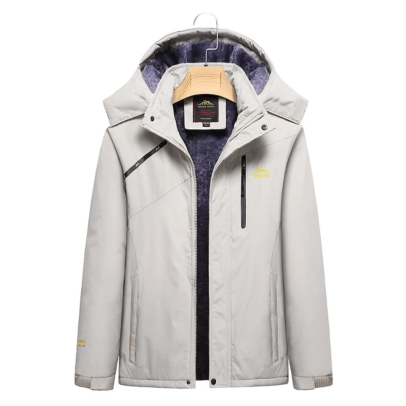 Damen Wattierte Winterjacke mit Fleece‑Innenfutter, abnehmbarer Kapuze und wasserdichter Softshell-Außenlage Nord Taschen