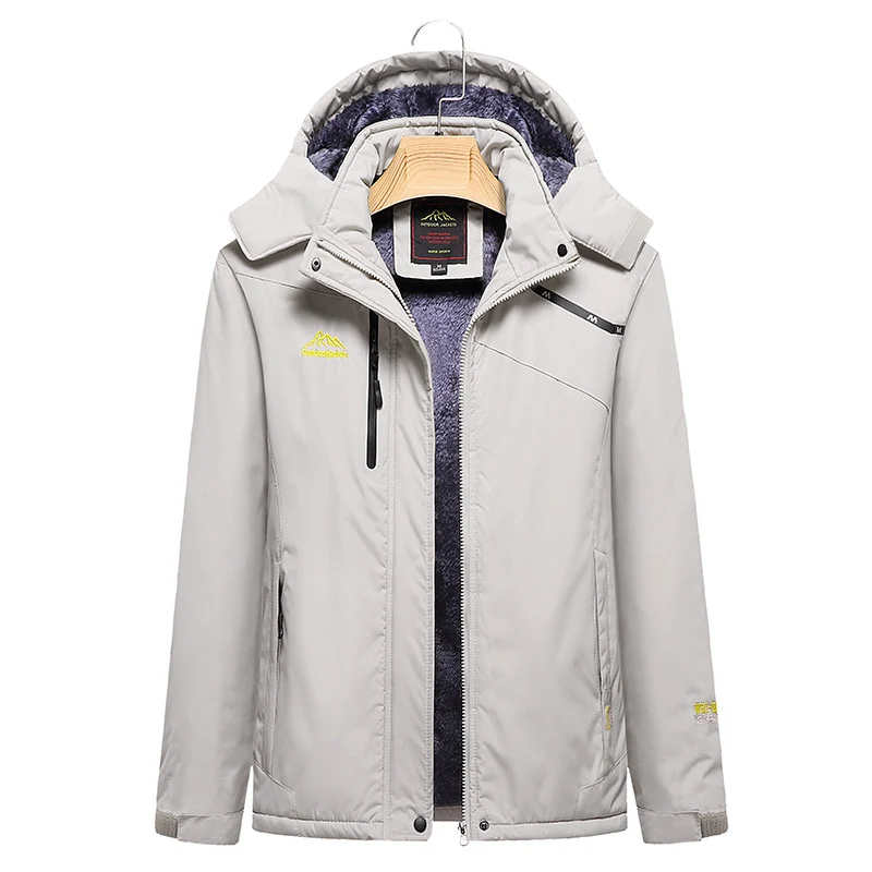 Damen Wattierte Winterjacke mit Fleece‑Innenfutter, abnehmbarer Kapuze und wasserdichter Softshell-Außenlage Nord Taschen