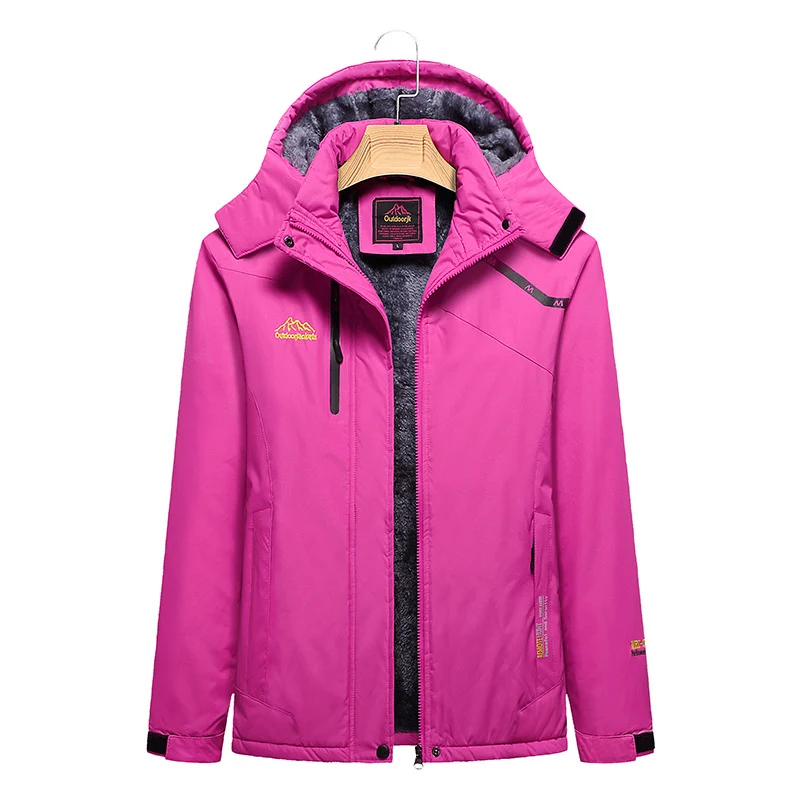 Damen Wattierte Winterjacke mit Fleece‑Innenfutter, abnehmbarer Kapuze und wasserdichter Softshell-Außenlage Nord Taschen