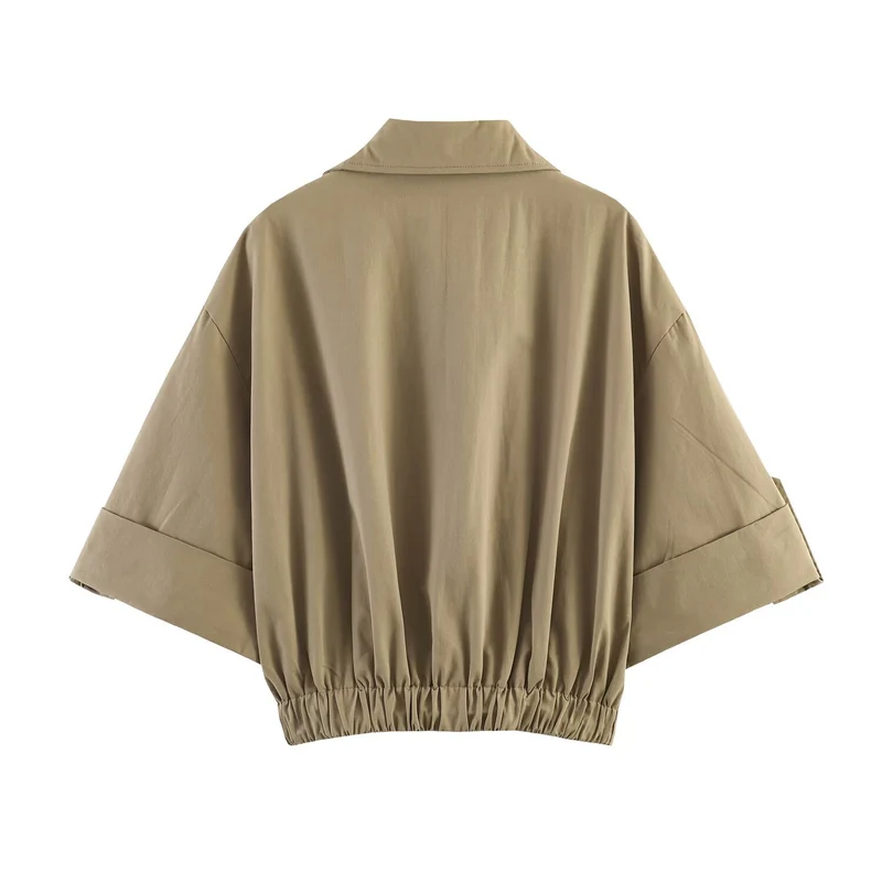 Damen Kurz geschnittener Cape‑Trench mit kastiger Silhouette und halblangen Ärmelriegeln Nord Taschen