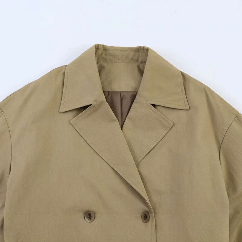 Damen Kurz geschnittener Cape‑Trench mit kastiger Silhouette und halblangen Ärmelriegeln Nord Taschen