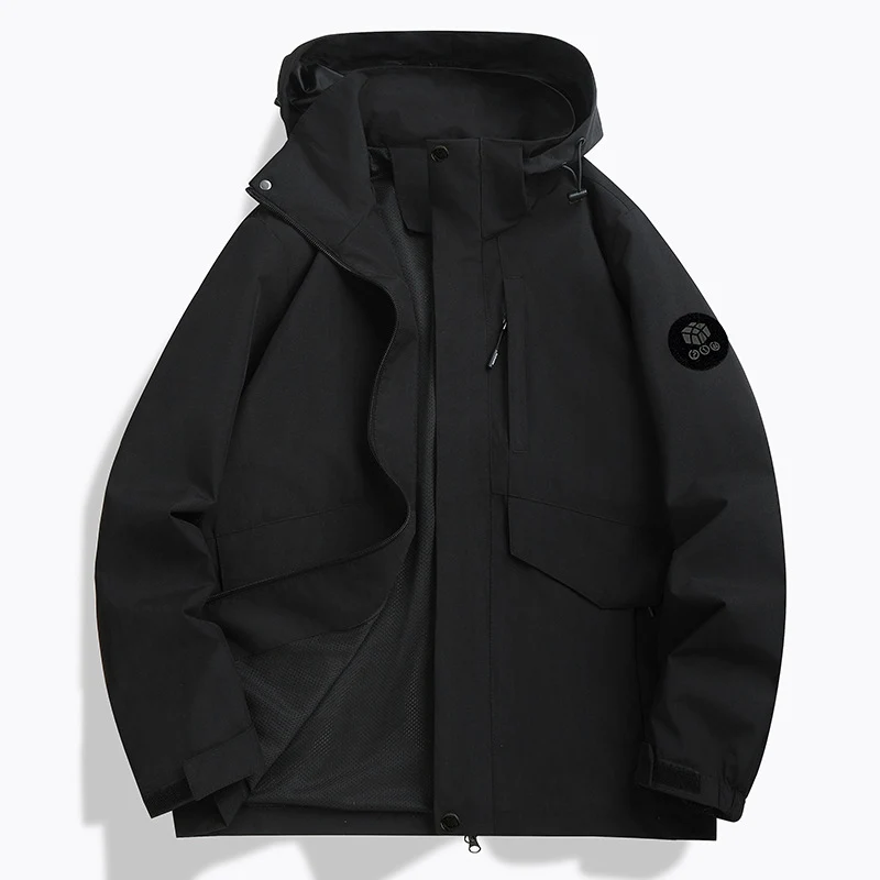 Herren Wetterfeste Softshell‑Jacke mit Mesh‑Futter, verstellbarer Kapuze und abdeckbarer Reißverschlussleiste Nord Taschen