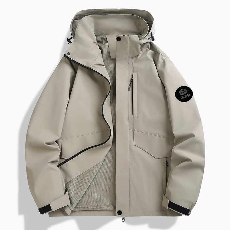 Herren Wetterfeste Softshell‑Jacke mit Mesh‑Futter, verstellbarer Kapuze und abdeckbarer Reißverschlussleiste Nord Taschen