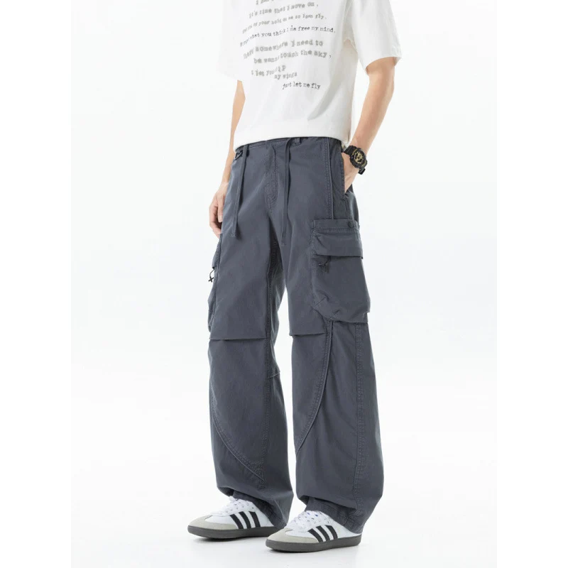 Herren weite Cargo-Hose im Baggy‑Schnitt mit Utility‑Taschen und Kordelbund Nord Taschen