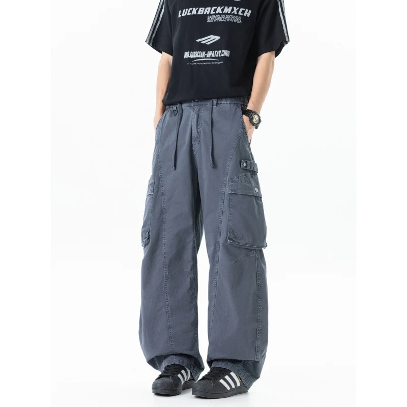 Herren weite Cargo-Hose im Baggy‑Schnitt mit Utility‑Taschen und Kordelbund Nord Taschen