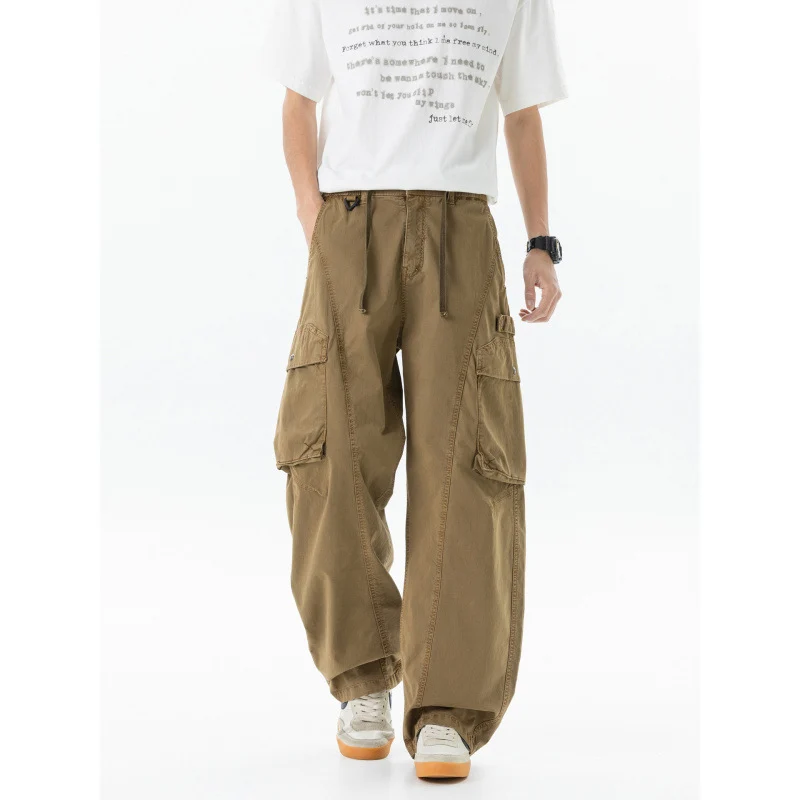 Herren weite Cargo-Hose im Baggy‑Schnitt mit Utility‑Taschen und Kordelbund Nord Taschen