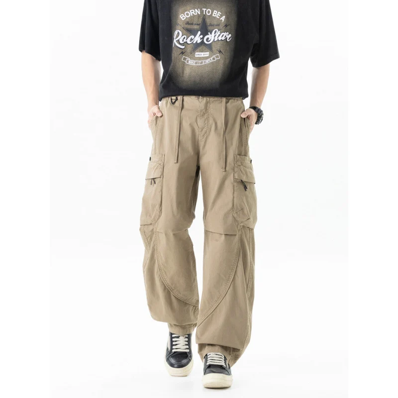 Herren weite Cargo-Hose im Baggy‑Schnitt mit Utility‑Taschen und Kordelbund Nord Taschen