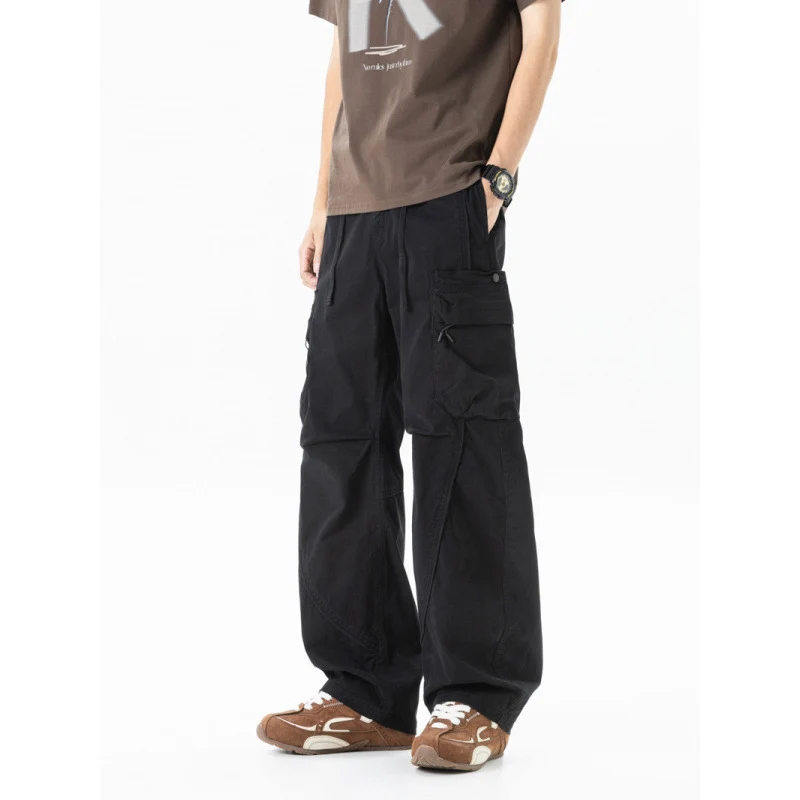 Herren weite Cargo-Hose im Baggy‑Schnitt mit Utility‑Taschen und Kordelbund Nord Taschen