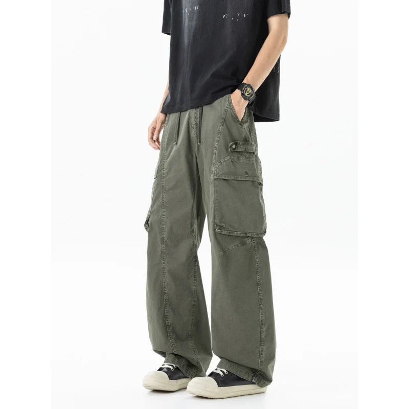 Herren weite Cargo-Hose im Baggy‑Schnitt mit Utility‑Taschen und Kordelbund Nord Taschen