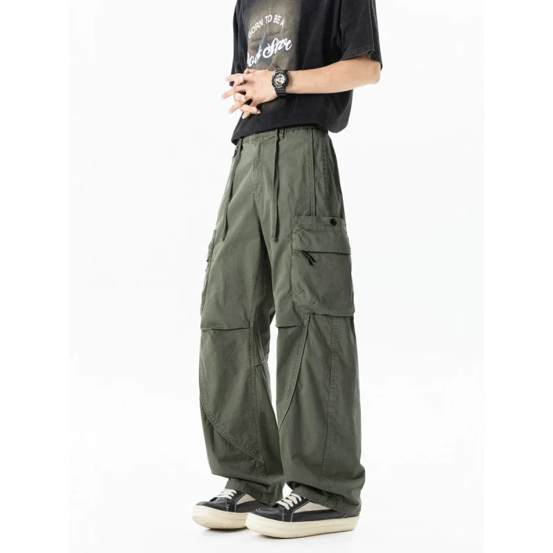 Herren weite Cargo-Hose im Baggy‑Schnitt mit Utility‑Taschen und Kordelbund Nord Taschen