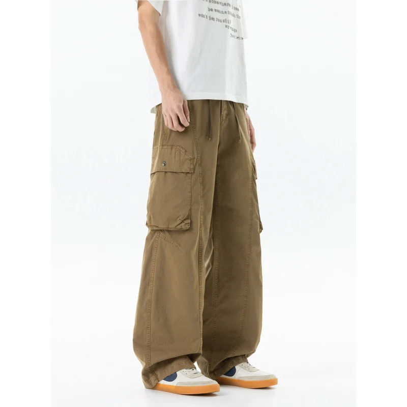Herren weite Cargo-Hose im Baggy‑Schnitt mit Utility‑Taschen und Kordelbund Nord Taschen