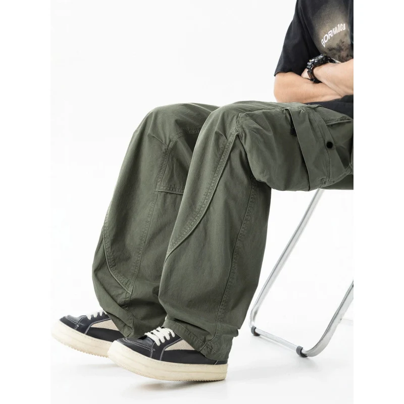 Herren weite Cargo-Hose im Baggy‑Schnitt mit Utility‑Taschen und Kordelbund Nord Taschen