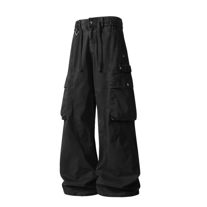 Herren weite Cargo-Hose im Baggy‑Schnitt mit Utility‑Taschen und Kordelbund Nord Taschen