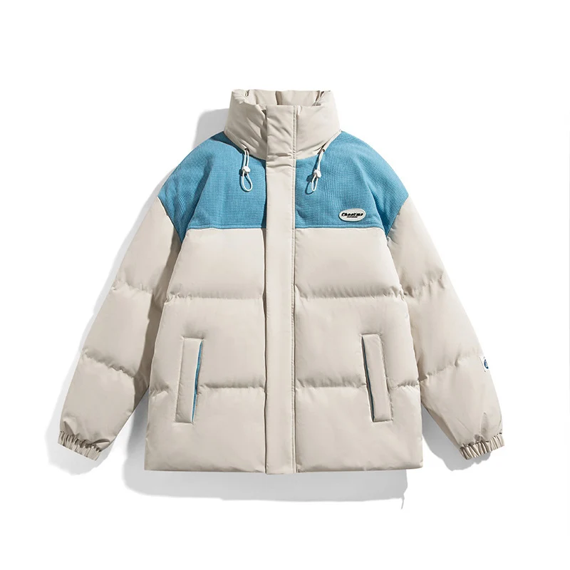 Herren Wattierte Oversize-Steppjacke mit hohem Stehkragen und kontrastiertem Schulterpaneel Nord Taschen
