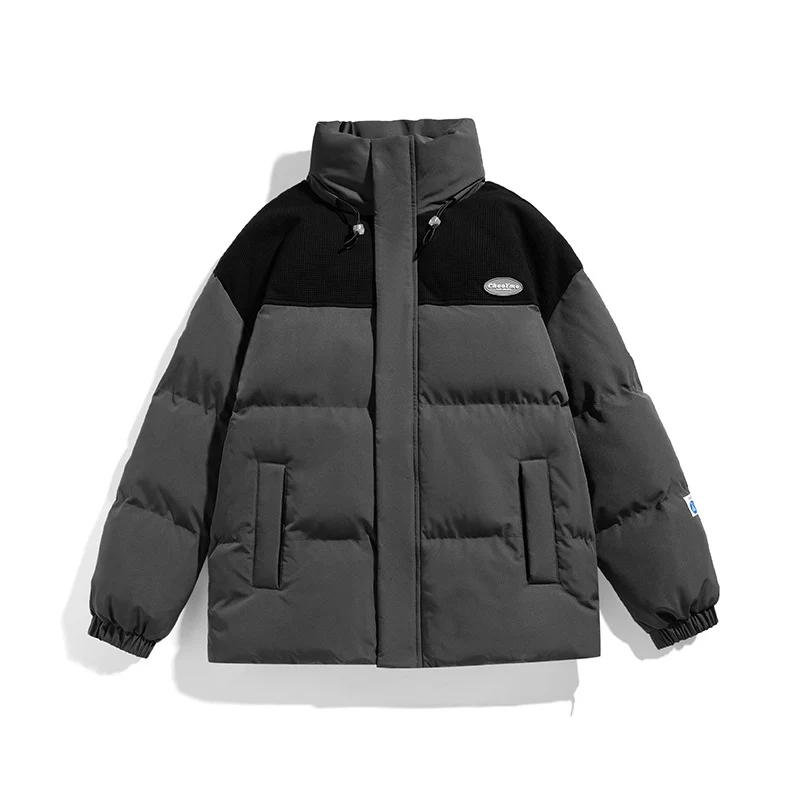 Herren Wattierte Oversize-Steppjacke mit hohem Stehkragen und kontrastiertem Schulterpaneel Nord Taschen