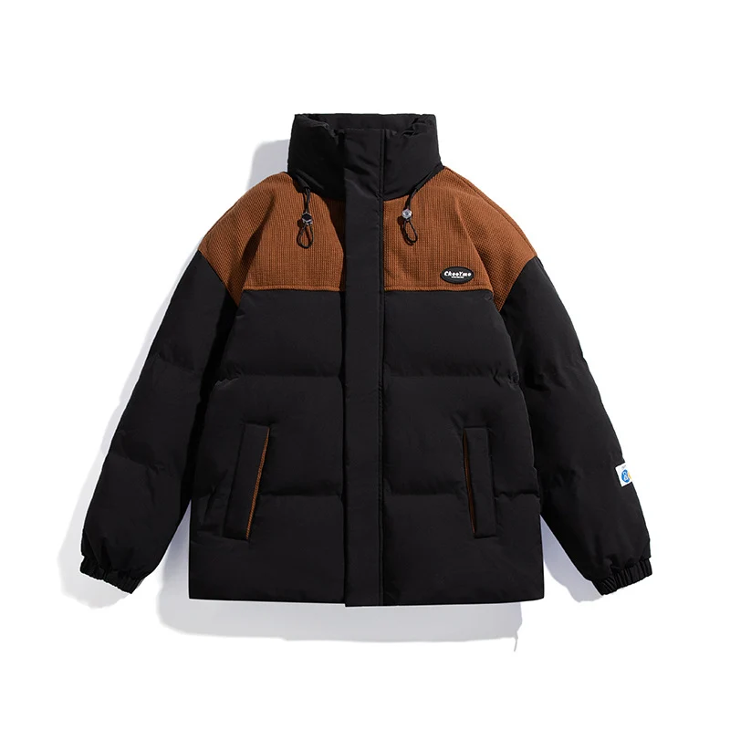 Herren Wattierte Oversize-Steppjacke mit hohem Stehkragen und kontrastiertem Schulterpaneel Nord Taschen