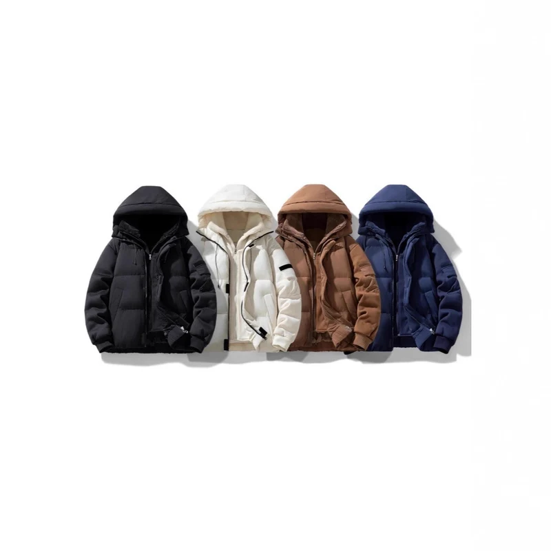 Herren Wattierte Kapuzenjacke mit Teddyfutter und kontrastierenden Softshell-Ärmeln Nord Taschen