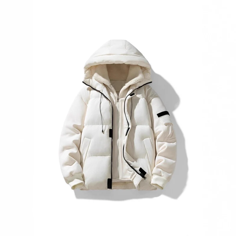 Herren Wattierte Kapuzenjacke mit Teddyfutter und kontrastierenden Softshell-Ärmeln Nord Taschen