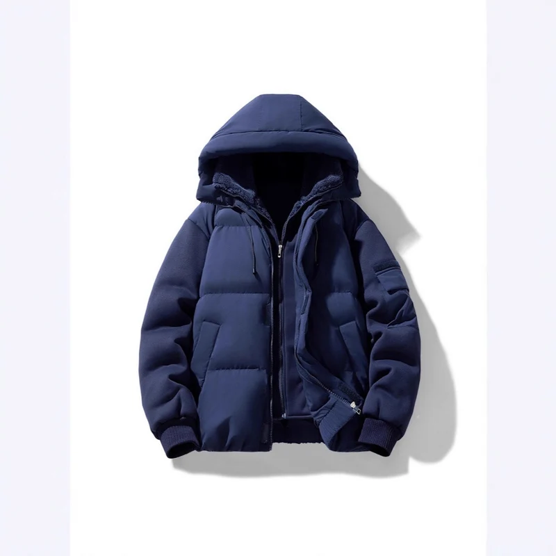 Herren Wattierte Kapuzenjacke mit Teddyfutter und kontrastierenden Softshell-Ärmeln Nord Taschen