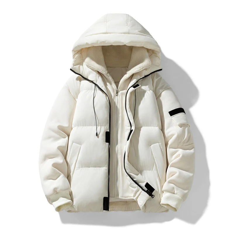 Herren Wattierte Kapuzenjacke mit Teddyfutter und kontrastierenden Softshell-Ärmeln Nord Taschen