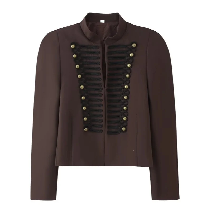 Damen Kurzjacke im hussareninspirierten Design mit Stehkragen und Zierkordeln Nord Taschen