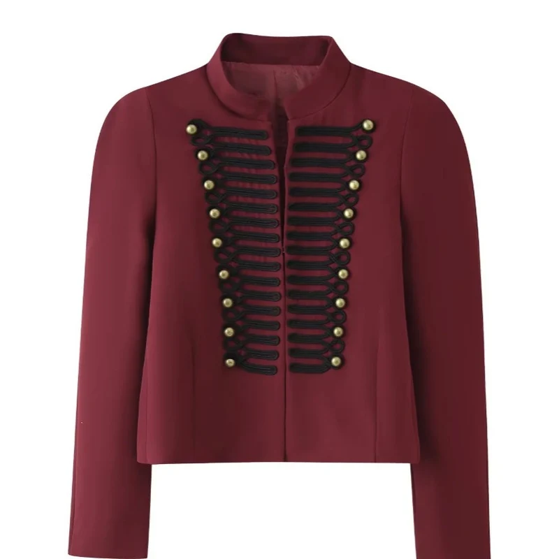 Damen Kurzjacke im hussareninspirierten Design mit Stehkragen und Zierkordeln Nord Taschen