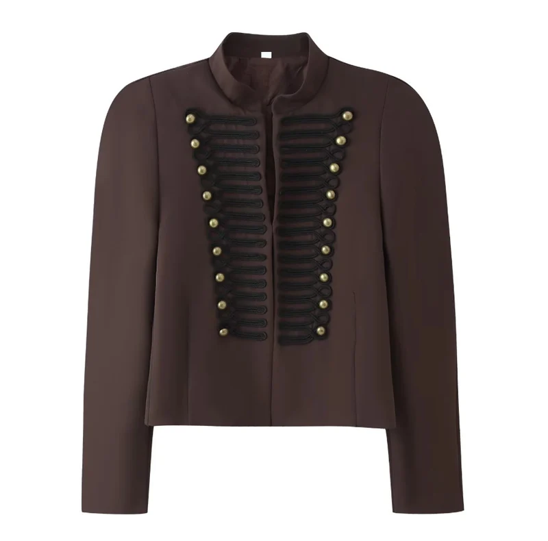 Damen Kurzjacke im hussareninspirierten Design mit Stehkragen und Zierkordeln Nord Taschen