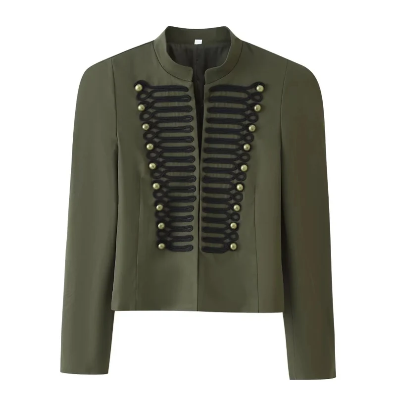 Damen Kurzjacke im hussareninspirierten Design mit Stehkragen und Zierkordeln Nord Taschen