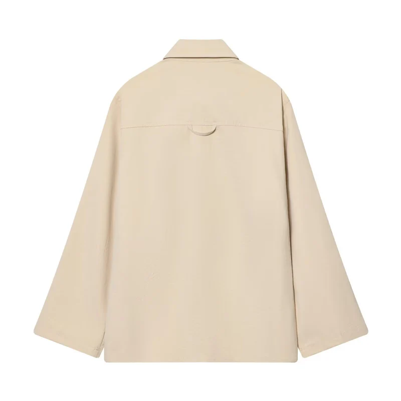 Damen Oversize Feldjacke im Boxy‑Cut mit vier Klapptaschen und verdeckter Druckknopfleiste Nord Taschen