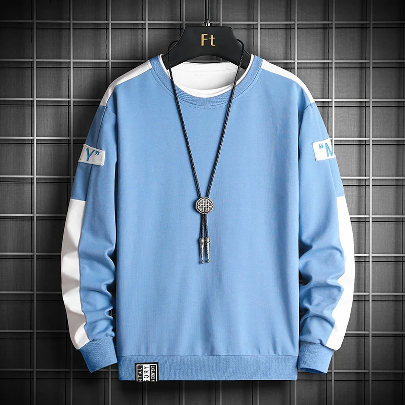 Herren Lockeres Sweatshirt im Urban-Layer-Look mit Schulterpaneelen und geripptem Saum Nord Taschen