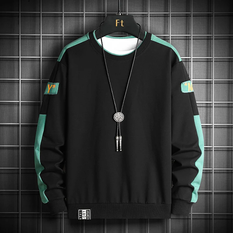 Herren Lockeres Sweatshirt im Urban-Layer-Look mit Schulterpaneelen und geripptem Saum Nord Taschen