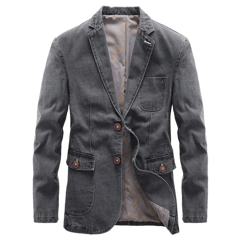 Herren Leichtes Jeans-Sakko mit aufgesetzten Taschen Nord Taschen